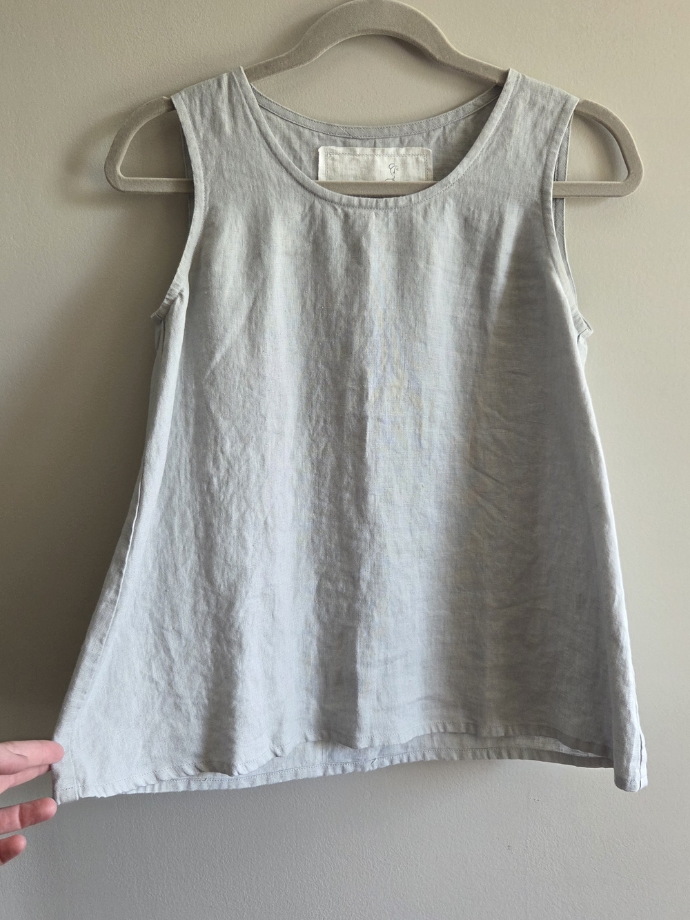 notPERFECTLINEN Light Gray Linen Tank Top